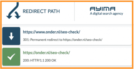 voorbeeld 301 redirect path