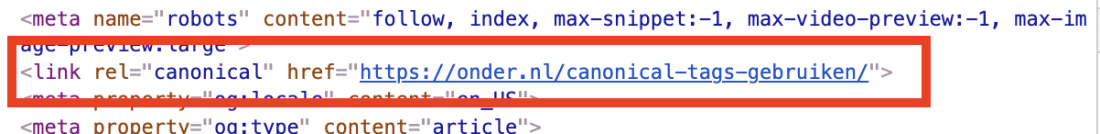Canonical tag Onder