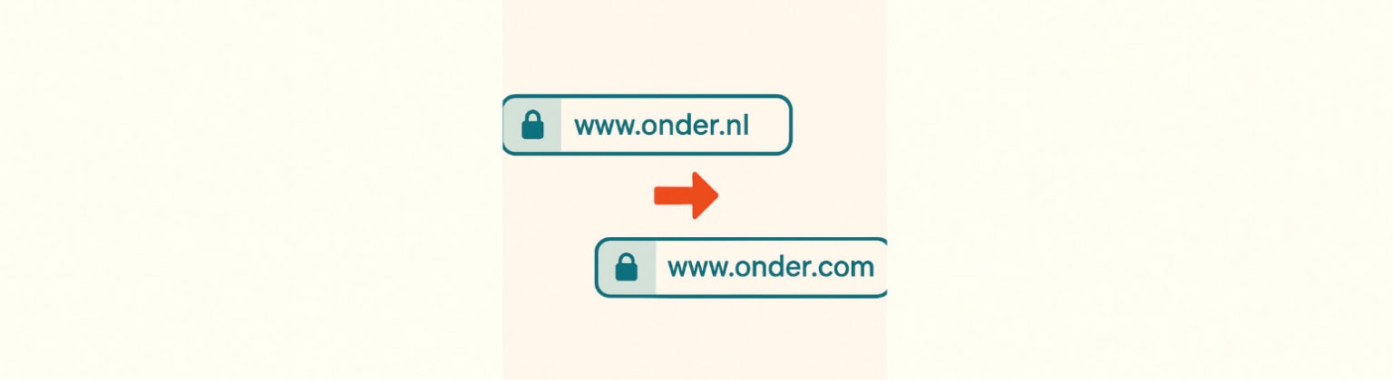 Example of moving a subdomain, in the image the difference is from .nl to .com