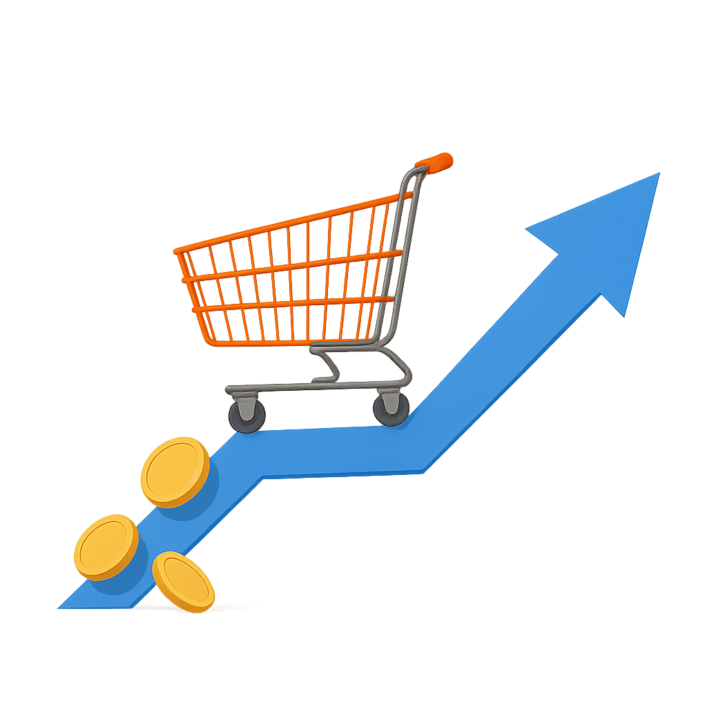 Winkelwagentje klimt pijl op door conversie optimalisatie bureau