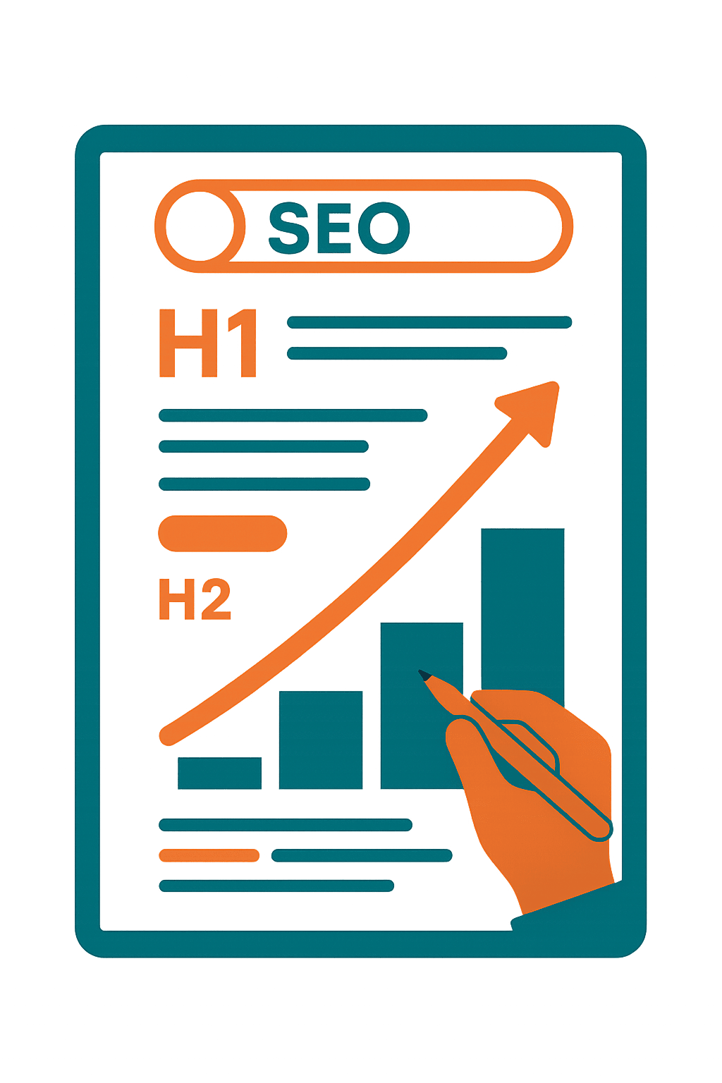 Sheet showing adjustments to H1, H2 showing increasing traffic through SEO content