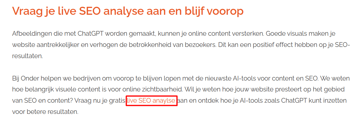 voorbeeld linken naar andere pagina's