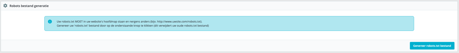 SEO voor Prestashop - Robots txt