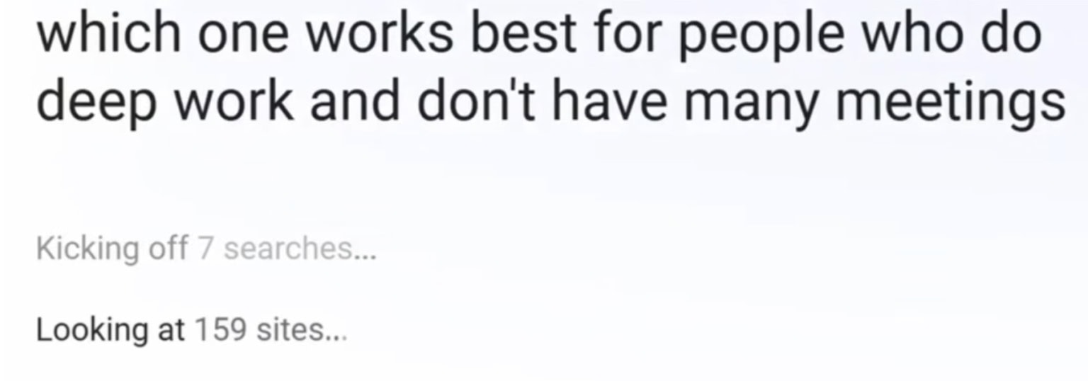 vraag aan ai mode welke productietechniek het beste is voor mensen met weinig meetings