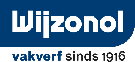 Wizonol logo met slogan vakverf sinds 1916 op blauwe achtergrond.